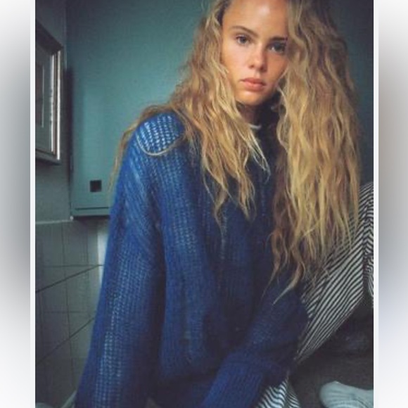 Zara ALPACA AND WOOL BLEND RIPPED KNIT SWEATER | - Picture 5 of 6